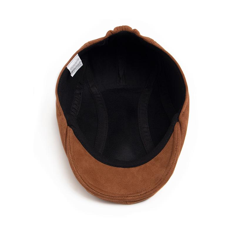 Men's Retro Suede Beret: Autumn/Winter Elastic Duckbill Painter Hat