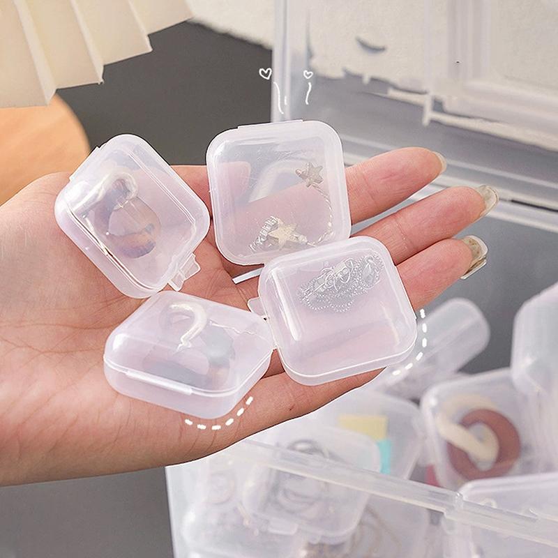 10 Adet Küçük Kutu Kare Taşınabilir Plastik Kutu Takı Saklama Kutusu Küpeler için Düzenleyici Kap Ambalaj Saklama Kutusu
