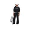 Nike Sportswear Club Fleece Lightweight Soft Warm Embroidered Logo Crewneck Long Sleeve Kids Tops Black White FZ5566-010