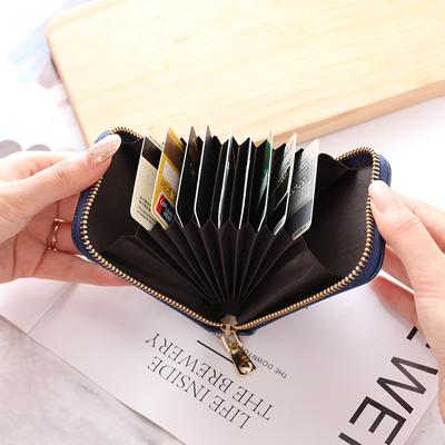 Card Bag Female Crocodile Pattern Large Capacity Multi-card Position Multi-function Anti-degaussing Card Bag Male and Female ID Clips Card Sleeves