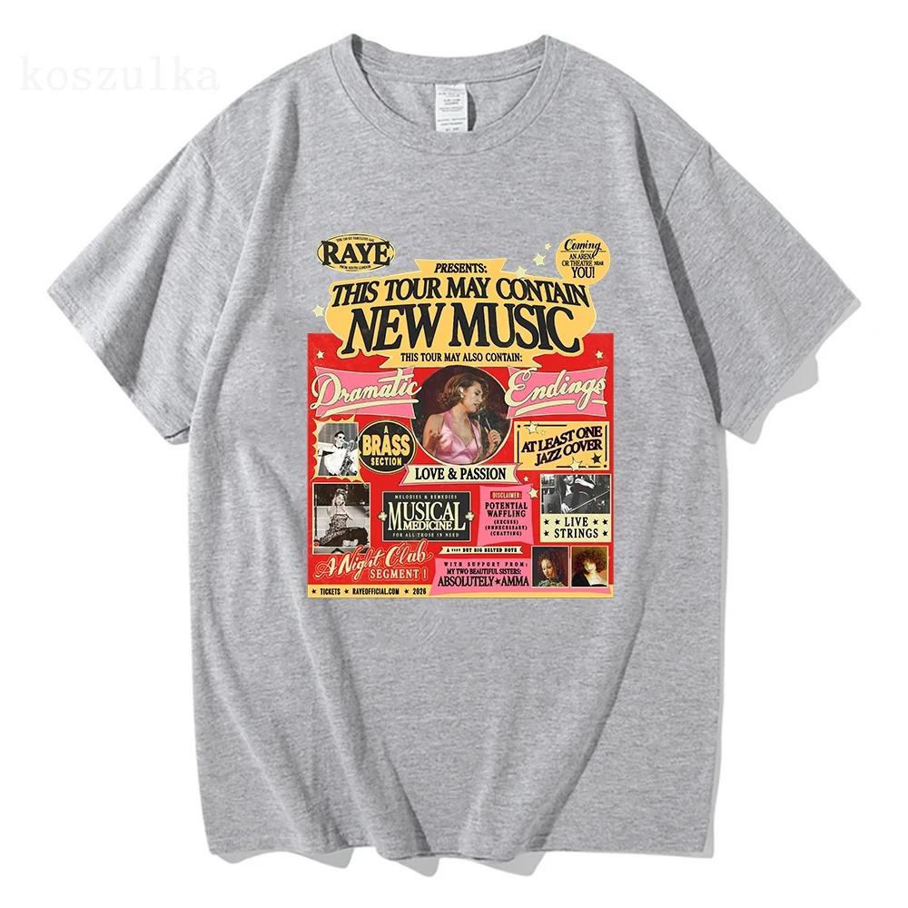 Raye 2026 Tour Globale Magliette Mercah Donna Uomo Moda Cotone Estiva Nuova Maglietta Morbida Streetwear Y2K Oversize Harajuku Top Casual