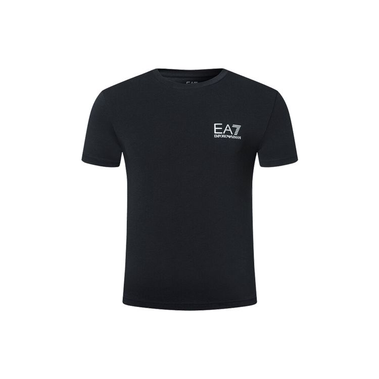 Emporio Armani EA7 Series SS22 Solid Color Classic Letter Logo Short Sleeve T-Shirt Men tops Black 3ZPT52-PJ03Z-1200 S