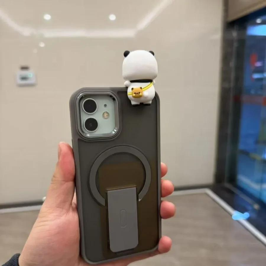 דמויות אנימה חמודות של באבו דודו קישוט לבית לרכב לטלפון פנדה חמודה מיני צעצוע דוב ייר מצויר קישוט למסך מתנה לזוג