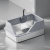 Extra Large Stainless Steel Cat Litter Box with High Walls and Side Opening