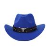 Western Cowboy Wool Felt Hat With Knot Embellishments For Autumn Winter Fashion