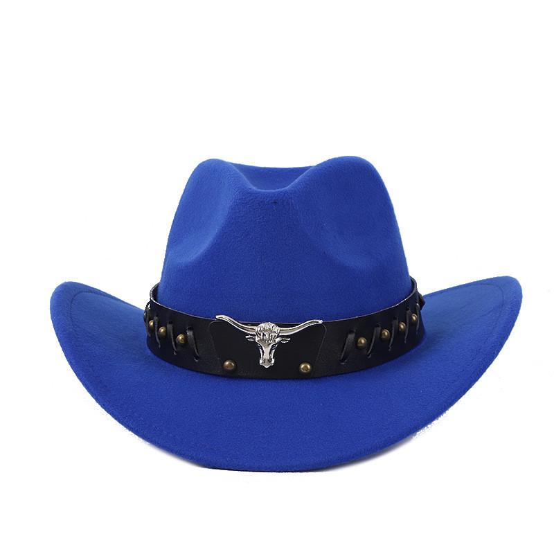 Western Cowboy Wool Felt Hat With Knot Embellishments For Autumn Winter Fashion