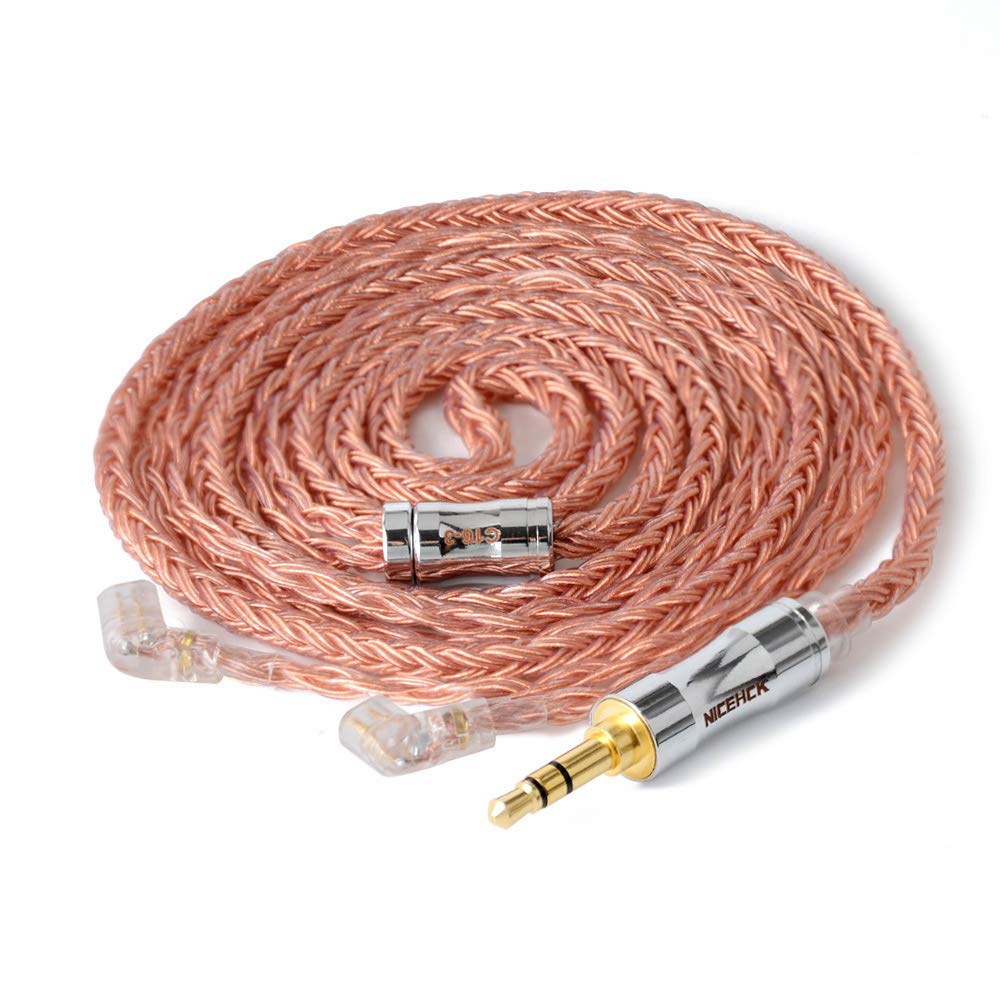 NICEHCK Earphone OFC QDC 2Pin to Carbon Fiber Plug with Metal Upgrade DIY Earphone Improved Sound Premium Replacement Cable for QDC Earphones QDC