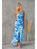 2025 Women's One-Shoulder Elastic Print Dress - European & American Spring/Summer Collection