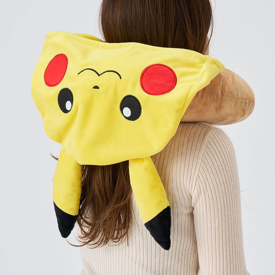 Pokemon Kapüşonlu Yaka Pikachu Sarı Pokemon Sandık Seyahat Aksesuarları Yastık, Kemer, Tek Dokunuş