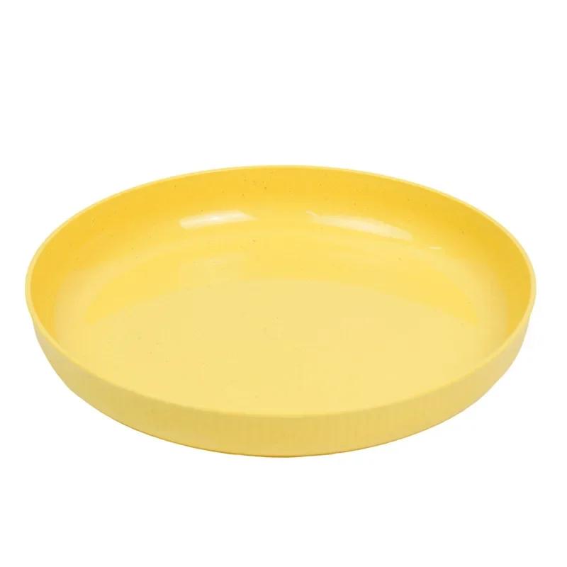 23cm Lightweight Unbreakable Wheat Straw Plates Deep Dinner Plate for Kids Toddler Adult Dishwasher Microwave Safe