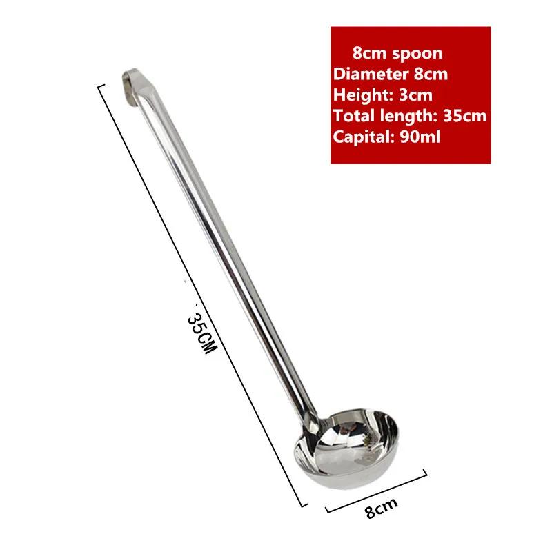 Stal Nierdzewna Długi Uchwyt Łyżka Wazowa Łyżka do Serwowania Duża Okrągła Nabierka do Zupy Obiadowej Bufet Kreatywne Przybory Kuchenne Zastawa Stołowa