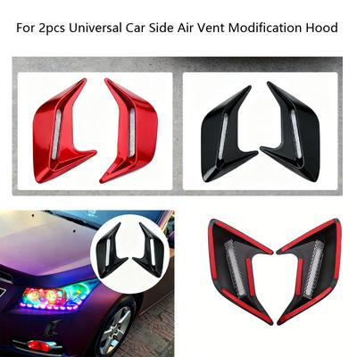 2 Stück Universelle Auto Seitenlüftungsgitter Modifikation Lüftungsgitter Abdeckung Abdeckung Haube Dekoration Auto Modifikationszubehör