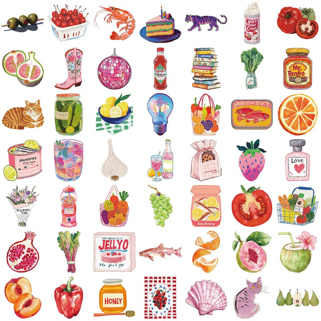 50 Sheets of Mediterranean Aesthetic Style Graffiti Stickers Decorate Guitar Notebook Suitcase DIY Waterproof