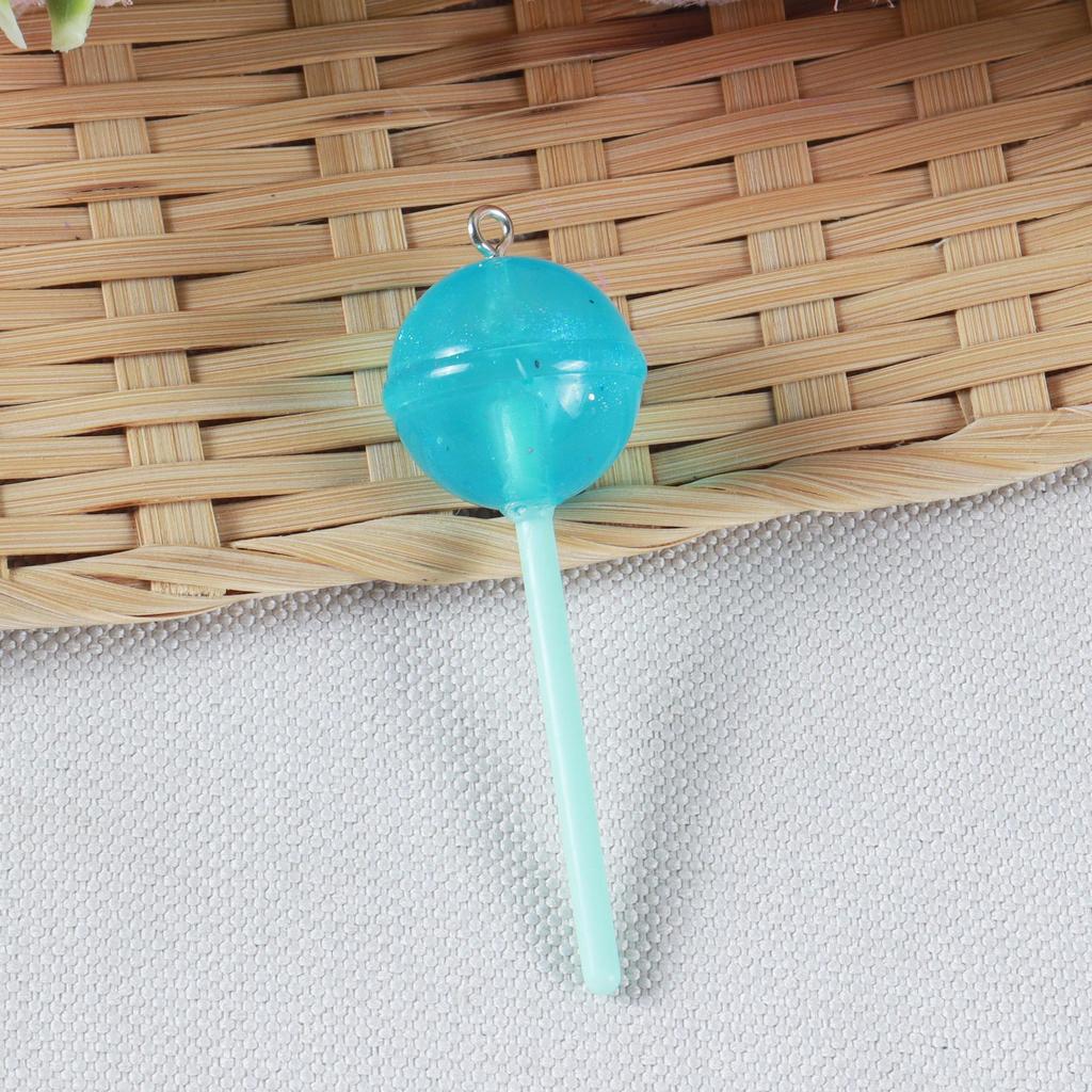 Clear Round Lollipop Resin Pendant Earrings and Keychain Accessories.