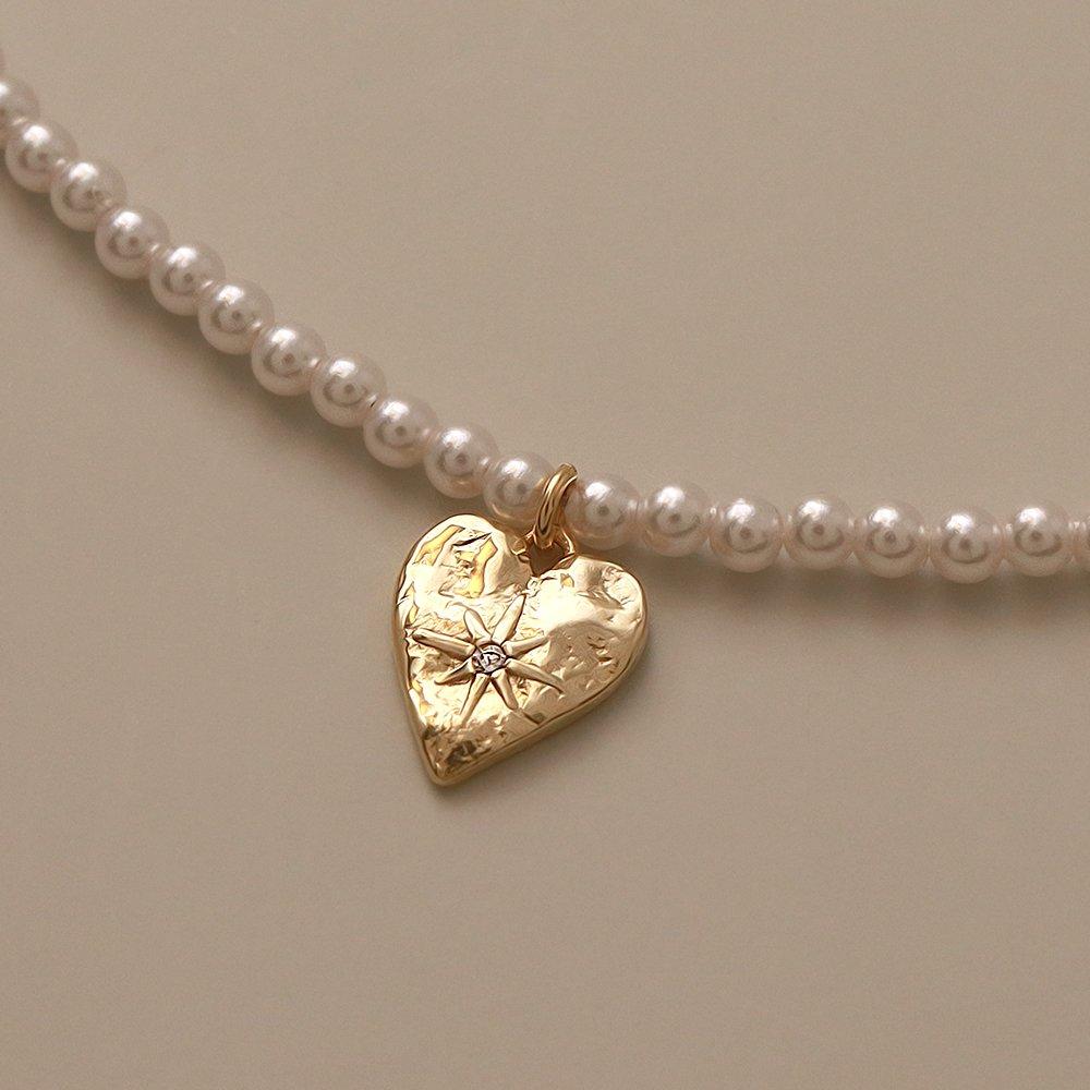 Heart Birthstone Pearl Necklace