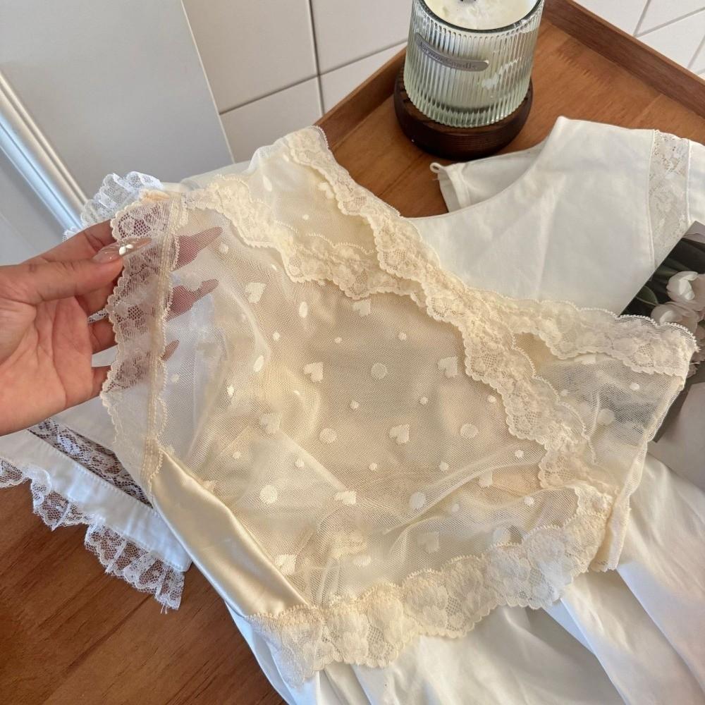 Transparent Lace Flower Panties Satin Silk Lace Mesh Briefs Lingerie French Style Briefs  Gifts