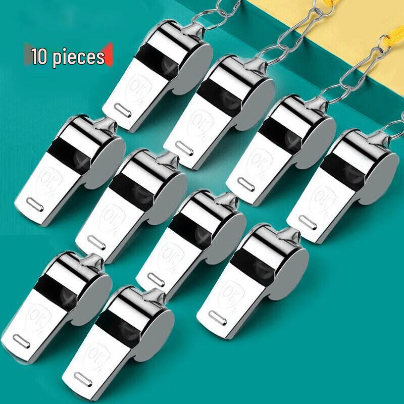 Pandeng Weier Stainless Steel Referee Whistle (10-Pack)