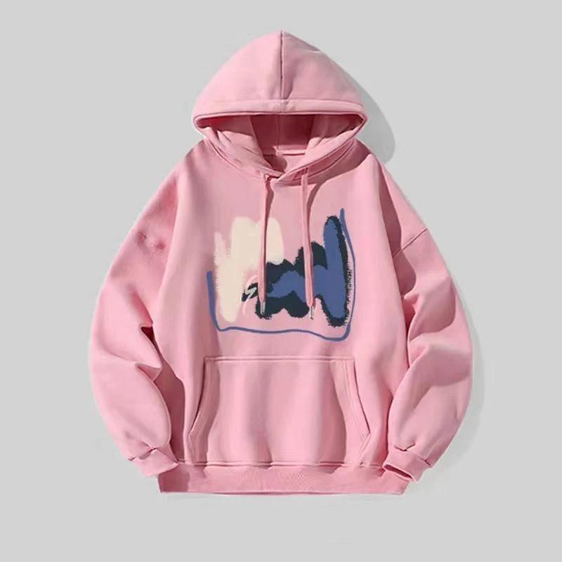 New Men and Women for Spring Autumn Fashion Casual Hooded Sweatshirt Fashion Simple Loose Breathable Print Hoodie