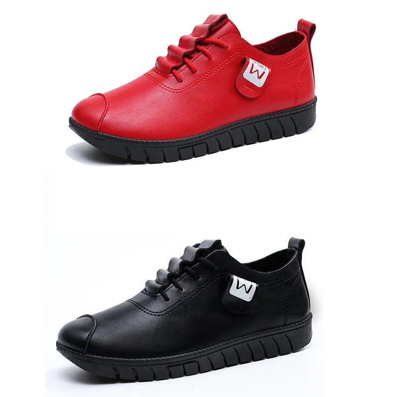 Kvinner Leiligheter Mote Kvinner Skinnsko Plus Size Damesko Uformell Slip On Nurse Dame Loafers