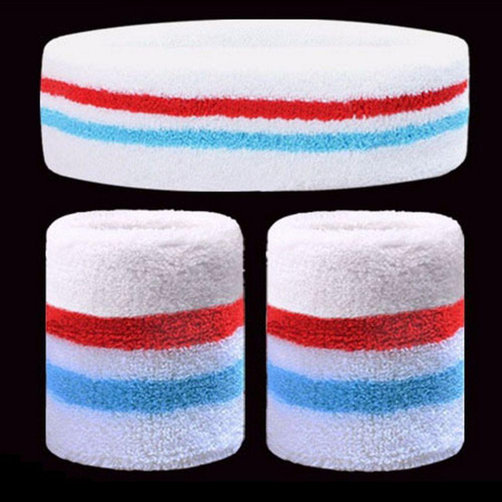 Sport Fitness 1 Set Men/Women Sport Wristbands Towel Sweat Bands Headband +Wristbands Wrist Support