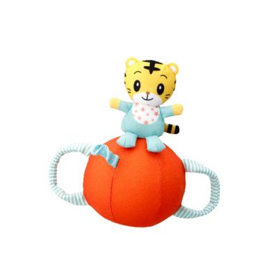 Kodomo Challenge Shimajiro Stehaufmännchen Rassel Lernspielzeug für Babys, Macht Geräusche, Hilft Kleinkindern beim Umdrehen und Krabbeln, Flauschig, Alter 0+