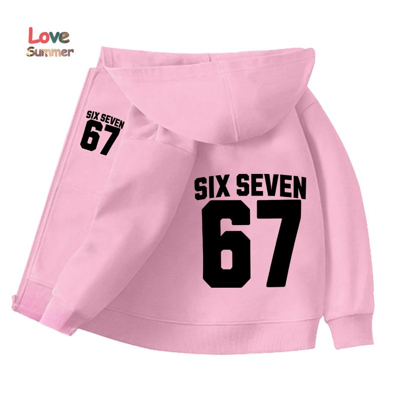 

67 Куртка зі блискавкою худі унісекс Six Seven Італійський Brainrot Харадзюку З капюшоном Весна Осінь Повсякденний Тонкий Верхній одяг Дитячий одяг Подарунок 110