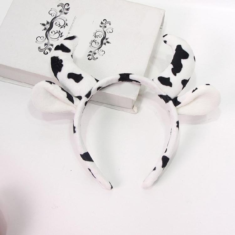 Women Hairbands Festive Cow Horn Birthday Party Photo Booth Props for Girl