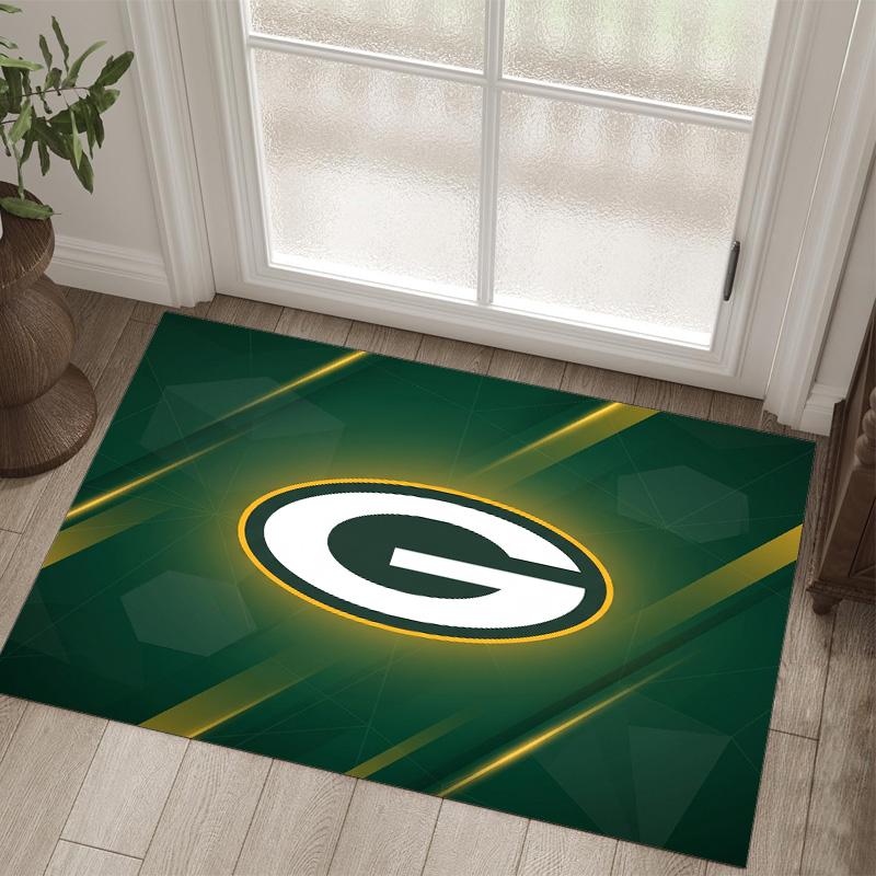 Green Bay Packers Design Crystal Velvet Carpet Cozy Non?Slip Printed Rug For Bedroom Living Room Entrance