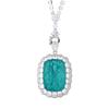 Jewelry Copper Bottom Gold-Plated Imitation Emerald Pendant Necklace Stone 20 * 28