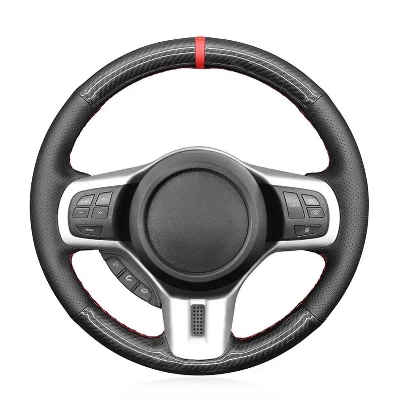 Black Artifcial Carbon Fiber Leather Car Steering Wheel Cover for Mitsubishi Lancer 10 EVO Evolution 2008-2014