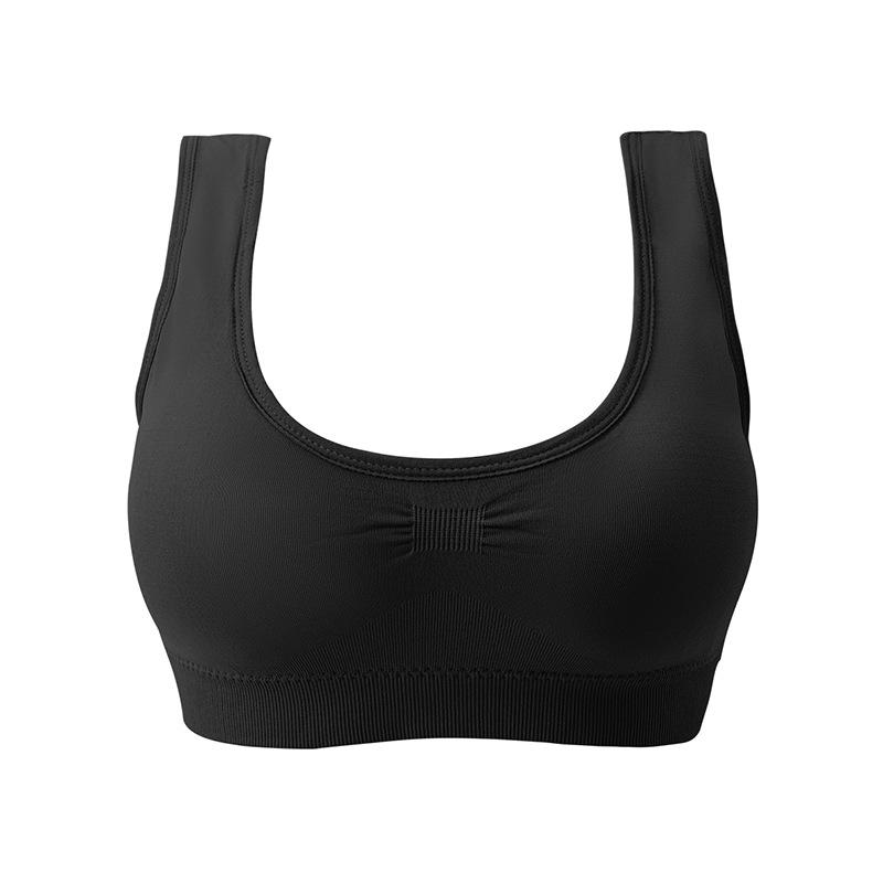

Большой размер женский ударопрочный спортивный бюстгальтер собранный и удобный с пряжкой сзади регулируемое нижнее белье для йоги и фитнеса S чёрный