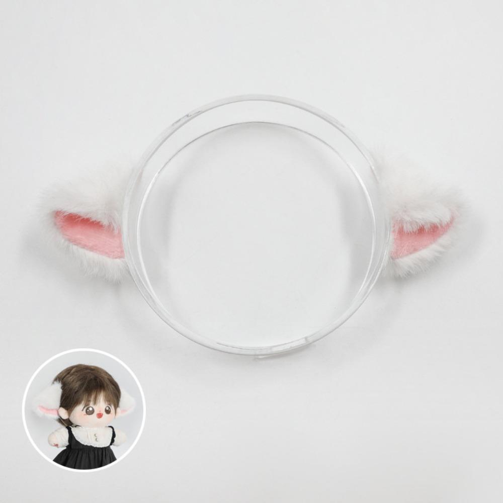Cute Plush Headband Emulational Doll Headwear 2025 Cat Ear Headband  for 20CM Cotton Doll