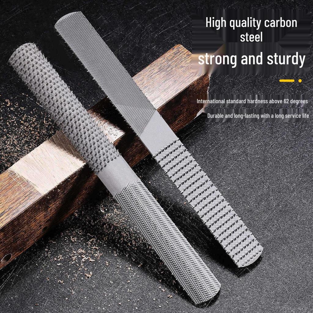 Four-in-One Woodworking File: Half-Round Fine-Tooth Steel File for Wood & Metal, Multi-Sided Coarse & Fine Rasp Tool