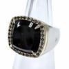 Ausgezeichneter Ring Ring Mai Ring Schwarzer Onyx Diamant Silber 925 Herren 48 Gebraucht