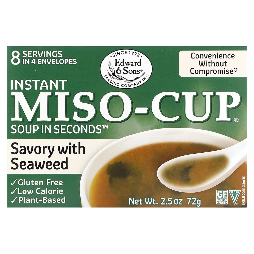 Edward & Sons Instant Miso Cup with Savory Seaweed, 4-Count, 72g (2.5oz)