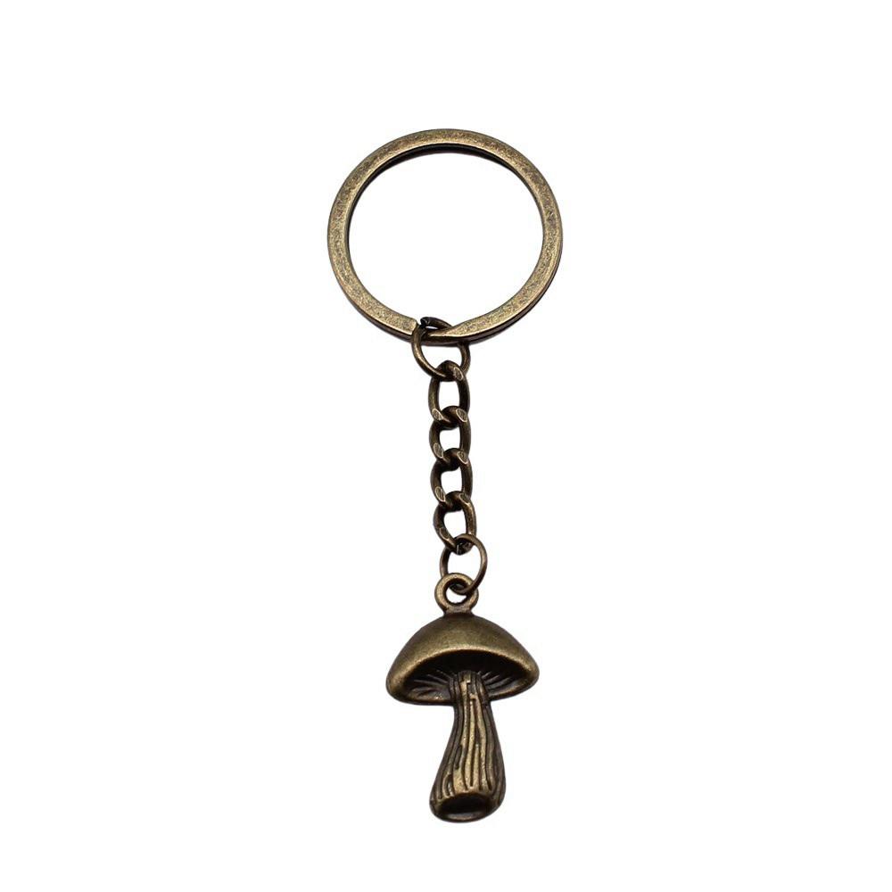 Pendants Mushroom Charm Branch Keychain Leaf Key Ring 28mm