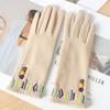 Thickened  Gloves Full Finger Winter Mittens Simple Women Suede Velvet  Gloves  Cycling