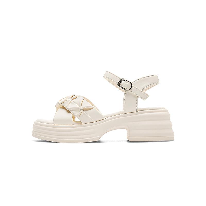 Augustine platform sandals women's 2025 new summer wear thick heel casual beauty with skirt beach shoes