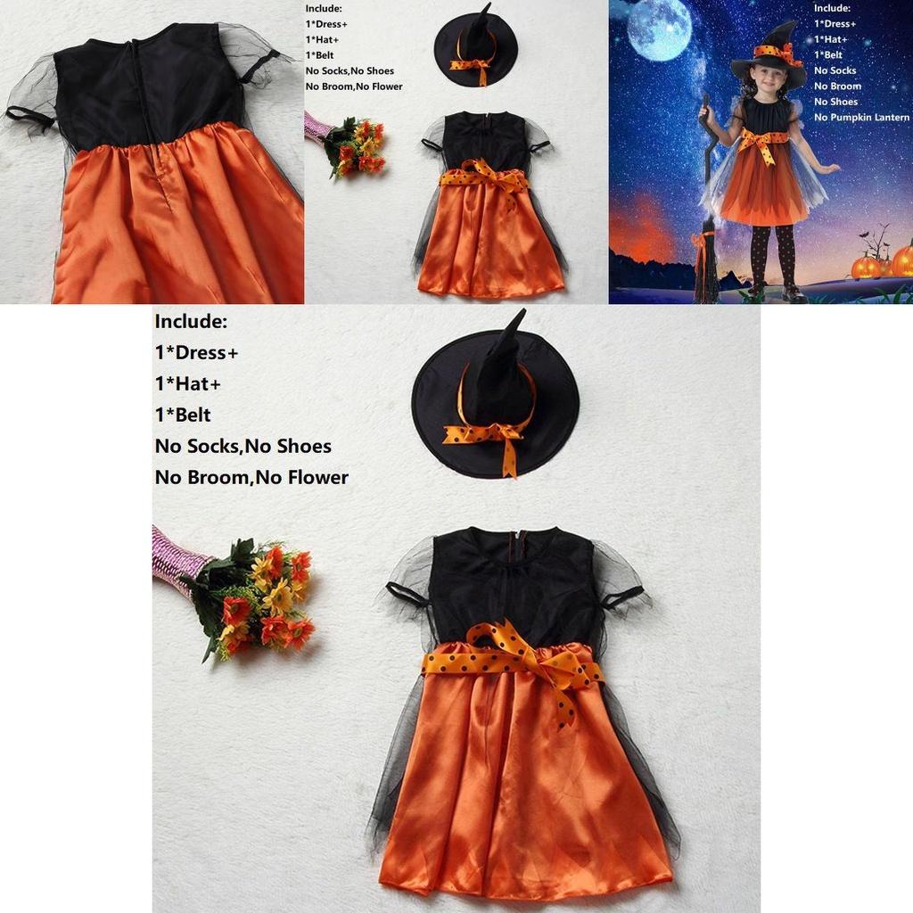 Enchanting Girls Halloween Witches Hat Fancy Dress Costume For Magical Parties