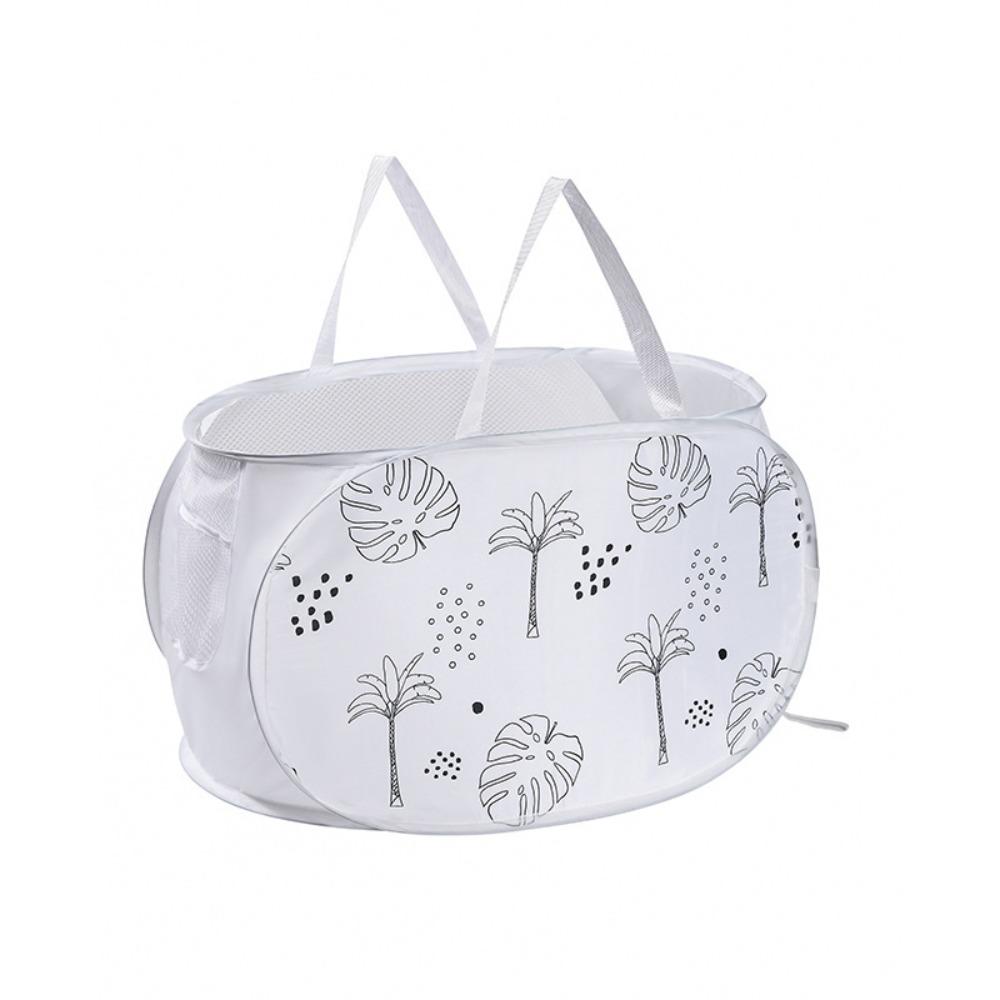 Collapsible Folding Laundry Basket Cartoon Mesh Laundry Bag Space Saving Dirty Clothes Basket Dorm Style 6