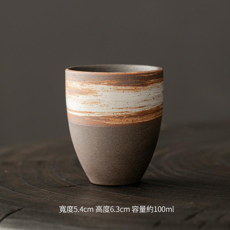 Ceramic Personal Cup Coarse Pottery Tea Cup Retro Teacup Outdoor Camping Cup Creative Teacup