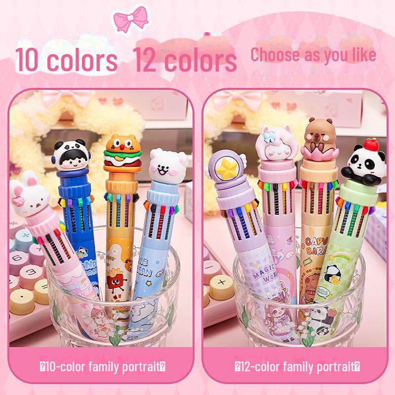 Penna a sfera creativa multicolore a dodici colori per studenti