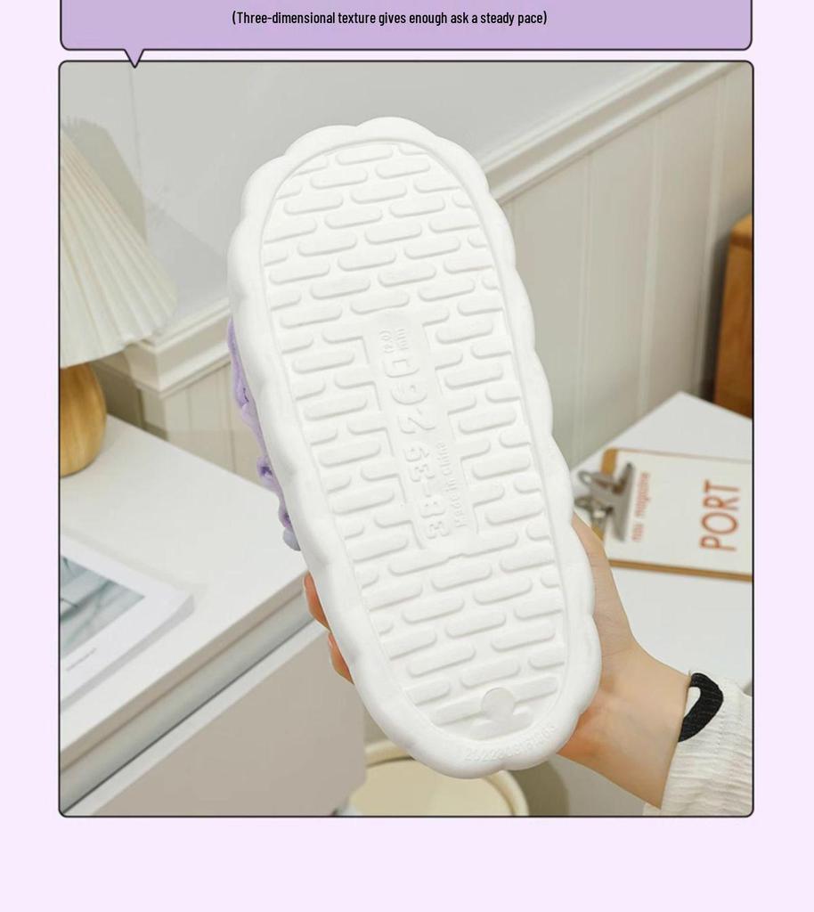 Official Hello Kitty Kuromi Women's Cotton Slippers - Autumn/Winter 2025 Cute Cartoon Plush