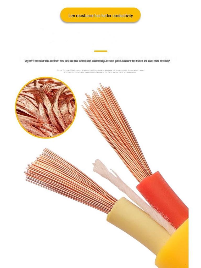 Waterproof & Antifreeze 1.5/2.5/4 Sq. 2-Core Household Power Cord Cable