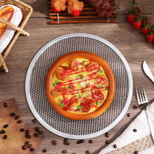 DECHOUS Pizza Screen, Pizza Pan, Pizza Grill, 11-inch Aluminum Mesh Pizza Tray with Holes for Home, Kitchen, and Restaurant Use