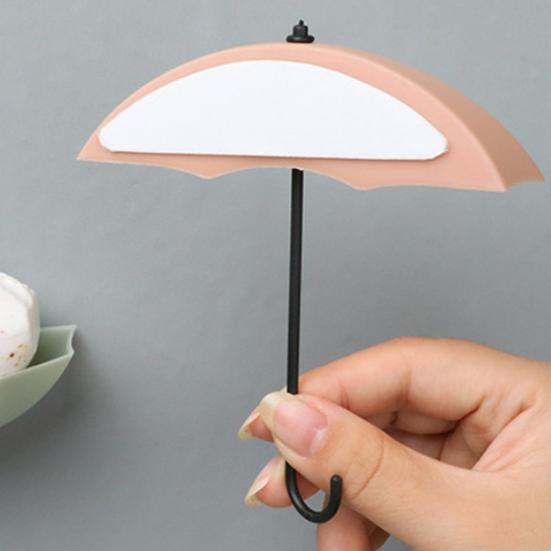 3Pcs Wall Hooks Strong Load-bearing Umbrella Shape Design Easy to Install Self Adhesive Hanger Hook Storage Organizer
