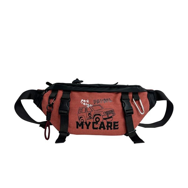 Men's Outdoor Travel Chest Bag Multi-functional Tooling Style Sports Cycling Crossbody Bag Large-capacity Multi-pocket Buckle Portable Chest Bag