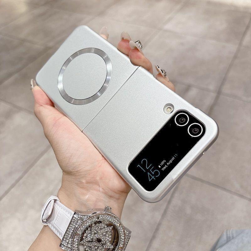 Applicable to Samsung Z Flip1/1 mobile phone case, new folding screen flip matte magnetic anti-drop case, ultra-thin