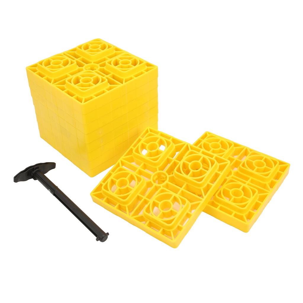 10 peças de blocos de nivelamento para campistas, almofadas antiderrapantes, design de blocos de nivelamento para serviços pesados com bolsa de armazenamento para