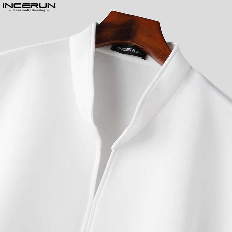 INCERUN Ärmellose asymmetrische Cape-Westen für Herren mit Stehkragen